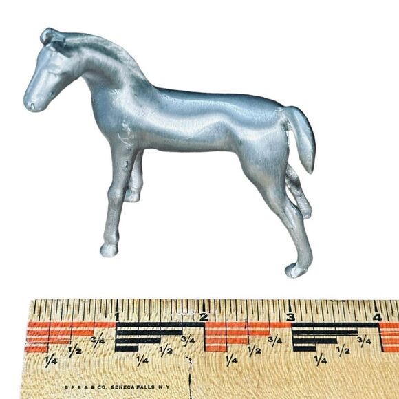 Vintage Miniature Pewter Foal Horse Equestrian Figurine Collectible  3 1/4” - Picture 12 of 13